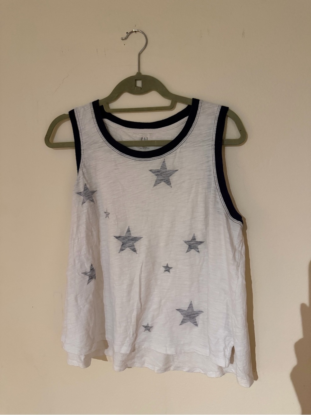 GAP White Tank Top with Navy Star Print